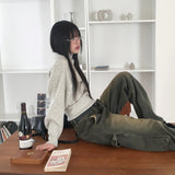 Riden Vintage Washed Pocket Denim Long Wide Pants