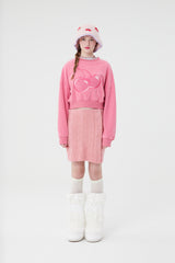 スモールチェリーボタンニットスカート／SMALL CHERRY BUTTON KNIT SKIRT [PINK]