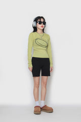 ウェーブクロップロングスリーブTシャツ