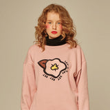 SETSETSET BIG FLOWER NAPPING SWEAT SHIRT PINK (6652493070454)