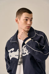 BIG LOGO PIPING BLOUSON - NAVY