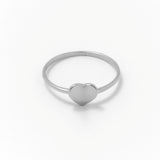 Flat heart ring silver