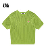 スモールチェリーニット半袖Tシャツ / UNI SMALL CHERRY SHORT SLEEVED KNIT KS [GREEN]