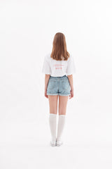 エンジェルプリントワイド半袖Tシャツ ホワイト/ angel print wide short sleeve t-shirt white (4471284629622)
