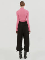 WOOL WIDE STRING PANT - BLACK (6642703663222)