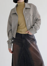 バルーンクロップクラックジャケット/Balloon Crop Crack Jacket (2color)