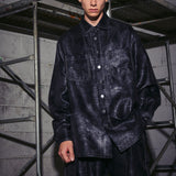 ステッチデティールシャイニーオーバーフィットシャツ/STITCH DETAIL SHINY OVERFIT SHIRT