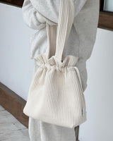 Ribbed fabric String bag