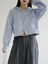 ピーナッツクロップジップアップ/Peanut Crop Hood Zip Up (4color)
