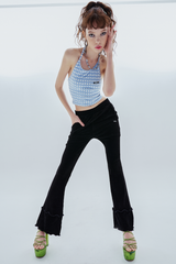 ウェーブブーツカットパンツ / wave bootscut pants_black