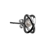 ETERNAL pearl earring (BLACK) -Single piece- (4630618505334)