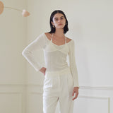 ホルターネックニットトップ/HALTER NECK KNIT TOP (WHITE)