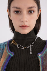ヘビーアンドチャンキーミックスチェーンネックレス/[Unisex] Heavy and chunky mix chain necklace