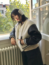 Blando fleece varsity jacket