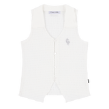 [NF] CRIMPY COLLAR OPEN SLEEVELESS (WHITE)_F23QB227