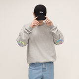 [UNISEX] Elbow Tie Dye Drawing Smile White Clip Sweatshirt (6686022795382)