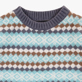 ダイアモンドジャカードセーター / DIAMOND JACQUARD SWEATER_SKYBLUE