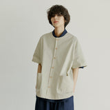 ラウンドハーフシャツ / cunisex round half shirts jacket cream
