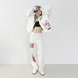 プリンテッドラウンドカラージャケット/[RECYCLE COTTON] PRINTED ROUND COLLAR JACKET_WHITE