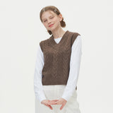 CABLE KNIT VEST_BROWN (6610823413878)