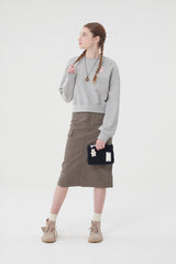 ウィティーバニークロップ丈スウェットシャツ／WITTY BUNNY CROP SWEATSHIRT [MELANGE GRAY]