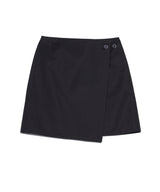 Happiness Two Button Wrap Skirt_Black