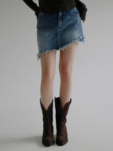 アンバランスデニムスカートプリーツ / no.802 Unbalance Denim Skirt Pants