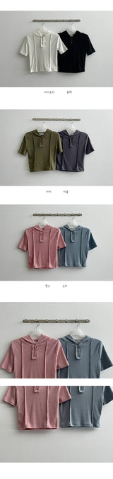 ミズスリットスナップフード半袖Tシャツ / Mizu Slit Snap Hood Short Sleeve Tee
