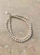 [92.5silver] rice pearl necklace