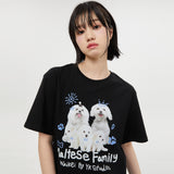 マルチーズファミリー半袖Tシャツ/Maltese family half sleeve tshirts