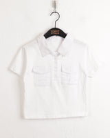 ムードルポケットカラーマッチングカラー半袖Tシャツ