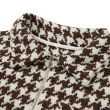 Overfit Hound Tooth Knit Anorak [BROWN] (6618837352566)