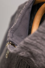 エアケーブルニットハーフ2WAYジップアップジャケット / AIR CABLE KNIT HALF 2WAY ZIP UP JACKET-VOLUME GREY