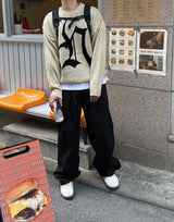 No.0483 lettering round KNIT (4color)