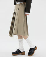 プリーツストリングラップスカート / Pleated string wrap skirt (2color)
