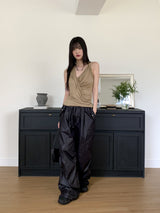 Tissue Coated Parachute Two Way Jogger Wide Pants