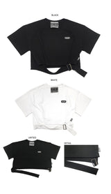 スクエア バックル ショート スリーブ Tシャツ / TOP(9367) Square Buckle Short Sleeve T