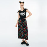 サマーメッシュスウェットスカート / Summer Mesh Sweat Skirt [Black Rose]