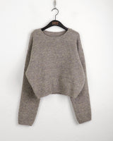 [Wool 10]ポニョマルチミックスラウンド長袖ニット