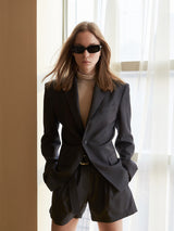 GRAY HOURGLASS STRIPE BLAZER (6679786160246)