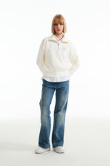 チェリーハイネックハーフジップアップ／CHERRY HIGH NECK HALF ZIP UP [IVORY]