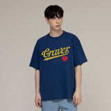 ベースボールロゴハートスマイルショートスリーブTシャツ/Base Ball Logo Heart Smile Short Sleeve T-shirt