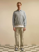 LINE OPEN COLLAR KNIT (SKY) (6675325354102)