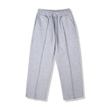 フロントシームツーウェイワイドスウェットパンツ / FRONT SEAM 2WAY WIDE SWEAT PANTS GREY (6554437582966)