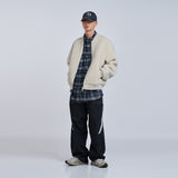 FLEECE BLOUSON BOMBER JACKET BEIGE