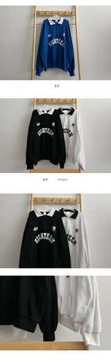 Aティーンカラーハーフジップアップカラースウェットシャツ / A-TEEN colored half zip-up collar sweatshirt