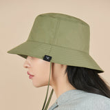 Waterproof String Bucket Hat Khaki