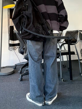 バルカンワイドデニムパンツ/BALCAN WIDE BLACK DENIM PANTS(ONE COLOR)