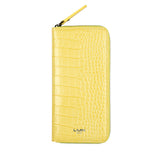 クロコダイルエンボラージウォレット/CROCODILE EMBO LARGE WALLET-LEMON