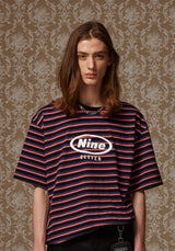 Multi stripe T - Pink (4622114848886)